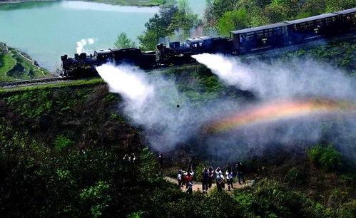 临湖网红小火车图片,穿梭美景中的网红打卡地